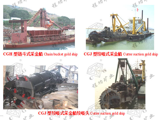CGH型链斗式采金船Chain bucket gold ship  CGJ型绞吸式采金船Cutter suction gold ship  CGJ型绞吸式采金船绞吸头Cutter suction gold ship