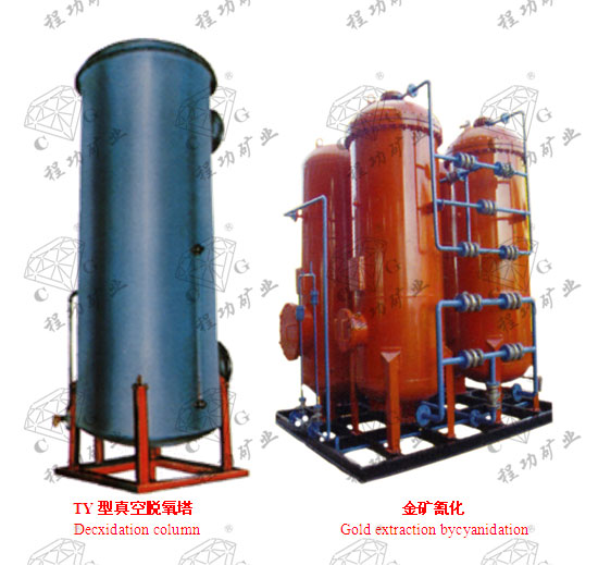 TY型真空脱氧塔 Decxidation column	金矿氰化 Gold extraction bycyanidation