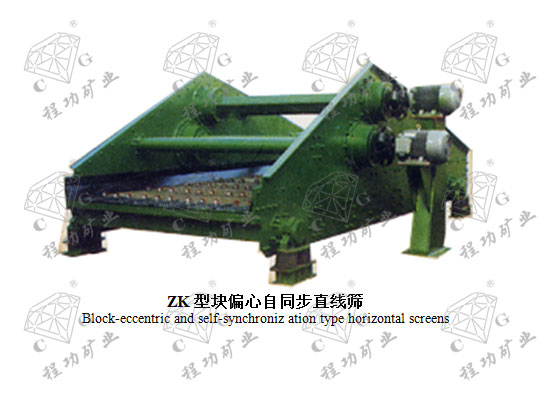 ZK型块偏心自同步直线筛 Block-eccentric and self-synchroniz ation type horizontal screens