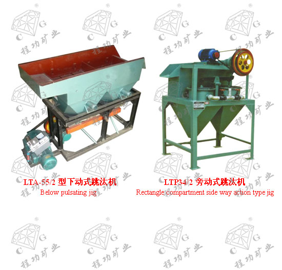 LTA-55/2型下动式跳汰机  LTP34/2旁动式跳汰机  Below pulsating jig  Rectangle compartment side way action type jig